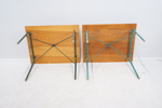 Bord, 2 st, trä/metall, 1900-talets andra hälft.