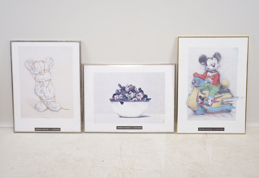 Lasse Åberg, affischer, 3 st, Åbergs Museum Art Editions.