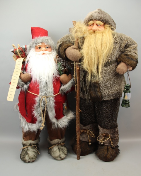 Golvfiguriner, 2 st, tomtar, textil/plast.