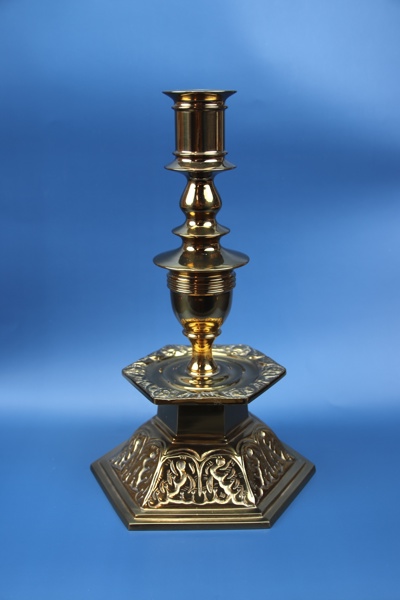 Ljusstake, malm, Ohlsson klockgjuteri, Ystad.