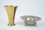 Vas och skål, mässing/tenn, Ystad Metall och Ystad Tenn.