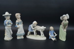 Figuriner, 5 st, porslin, bl.a Lladro.