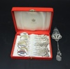 Kaffeskedar och tårtspade, 12+1 st, silver, "Rosen", 161 gram.