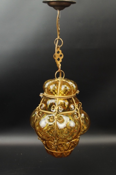 Hallampa, glas, metall, 1900-tal.