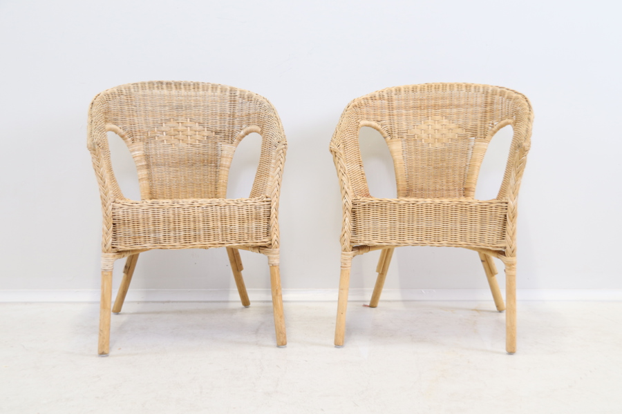 Korgstolar, ett par, rotting, "Agen", IKEA.