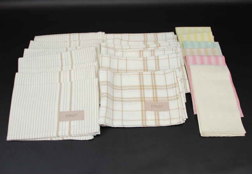 Handdukar, 13+ 6 st, bl.a linne.