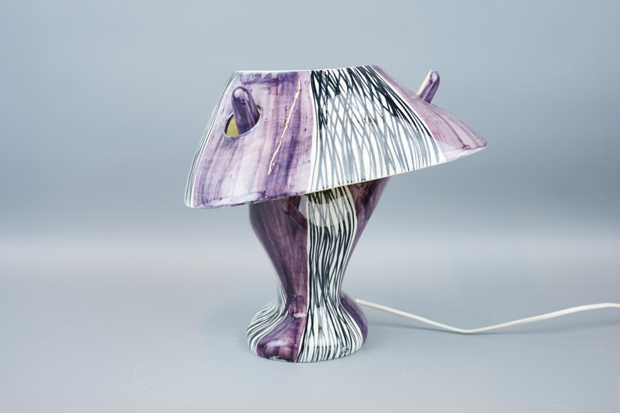 Bordslampa, fajans, Polen.