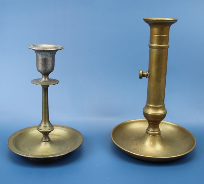 Ljusstakar, 2 st, mässing, bl.a Gusums.