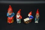 Tomtar, 4 st, keramik, 1900-tal.