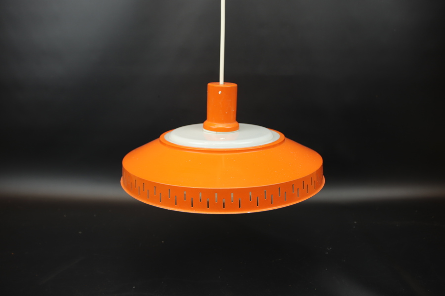 Taklampa, plåt/glas, 1960/70-tal.