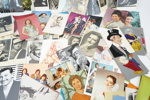 Vykortssamling, filmstjärnor, Elvis Presley, Edith Piaf , Tommy Steele med flera.