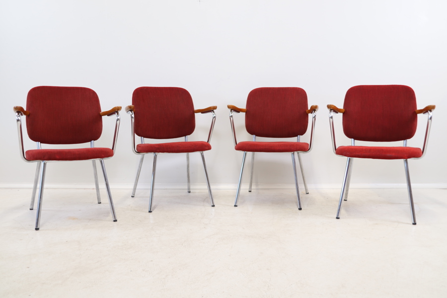 Stolar, 4 st, textil/metall,1900-tal.