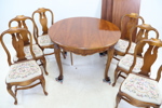 Bord med 6 stolar, mahogny, rokokostil, 1900-talets senare del.