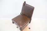Spårvagnsstol, metall/skinn.