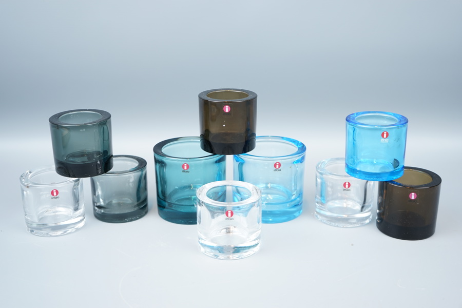 Heiki Orviola, "Kivi", ljuslyktor, 10 st, glas, Ittala.