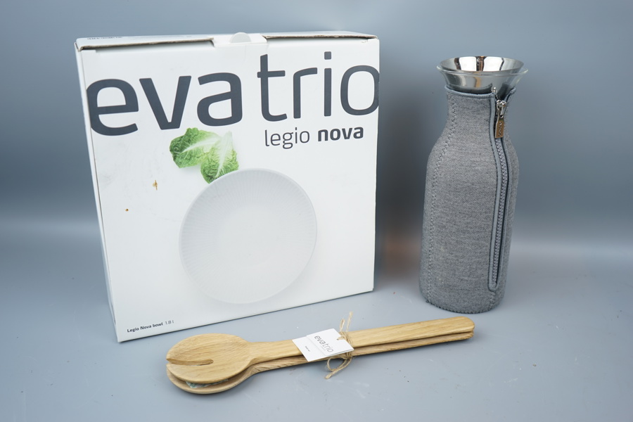 Skål, salladsbestick och kylskåpskaraff, 4 delar, Eva Trio/Solo.