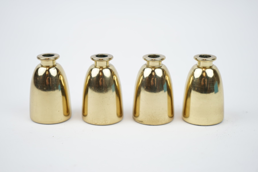 Hans-Agne Jakobsson, ljusstakar, 4 st, mässing, AB Markaryd, 1950-tal.