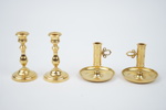 Miniatyrljusstakar, 4 st, förgylld mässing, Skultuna.