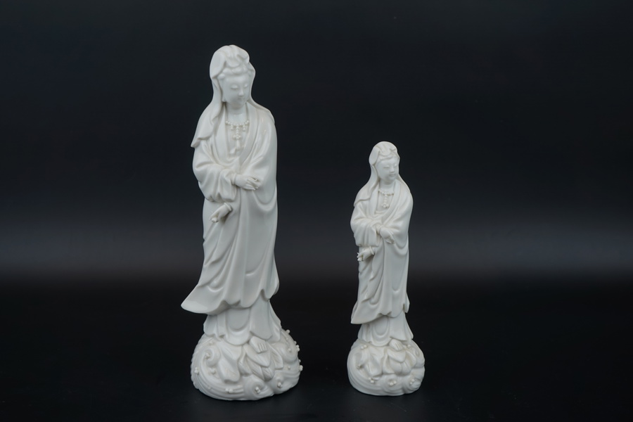 Figurin, 2 st, blanc de chine, 1900-tal.