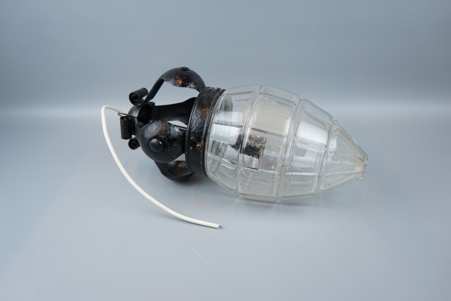 Taklampa, glas/smide.