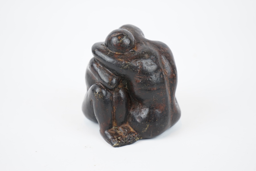 Skulptur/brevpress, brons.