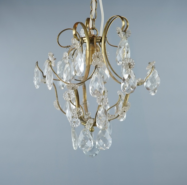 Taklampa, metall/glas.