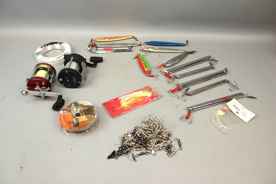 Fiskeutrustning, ett parti, bl. a fiskerulle Ambassadeur 7000 CS Pro Rocket.