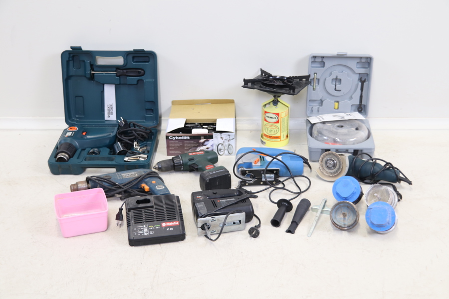 Elverktyg m.m., ett parti, bl.a Black & Decker.