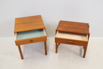 Sängbord/sidobord, 2 st, teak, 1900-talets andra hälft.