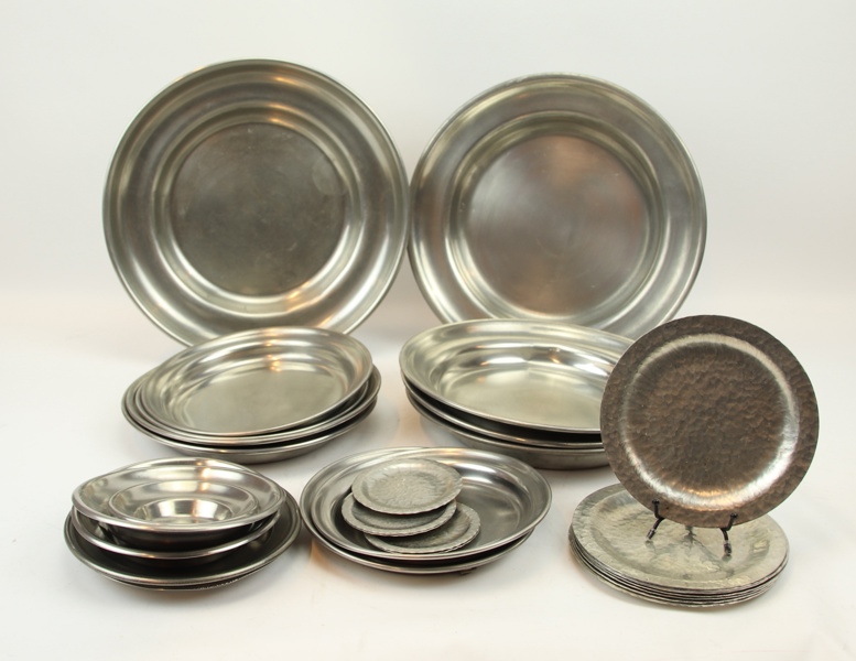 Tennfat m.m, 29 delar, bl. a Ljung Uti Lund.