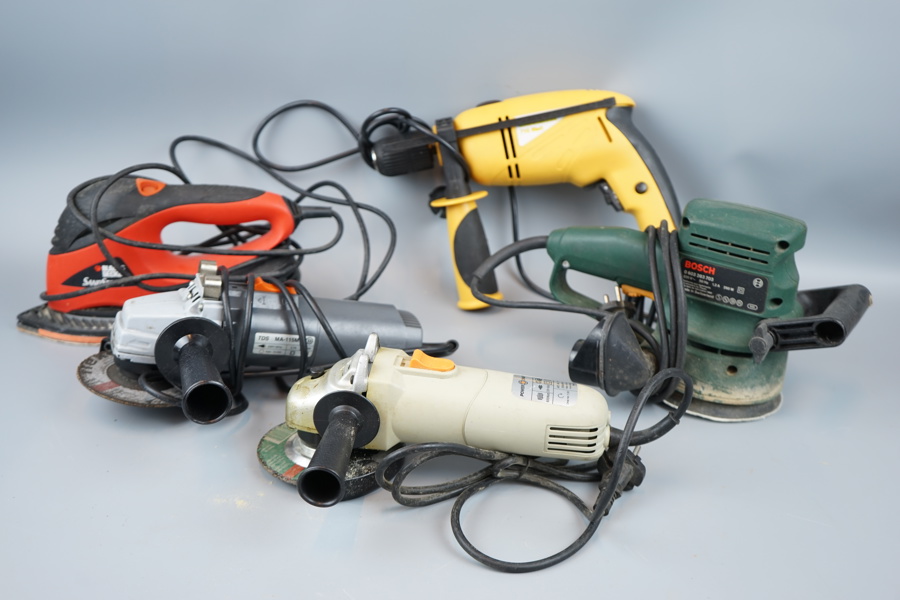 Elverktyg, 5st, bl.a Bosch och Power Craft.