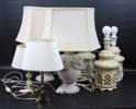 Bordslampor, 7 st, bl. a keramik/metall.