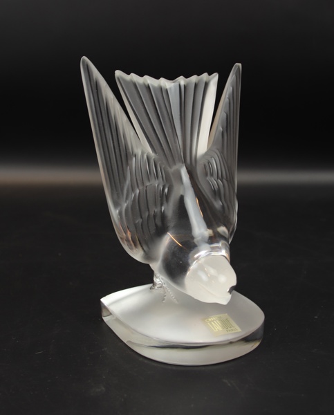 Laique, bokstöd, kristall, "Hirondelle Swallow".