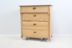 Byrå, 4 lådor, avlutad furu.