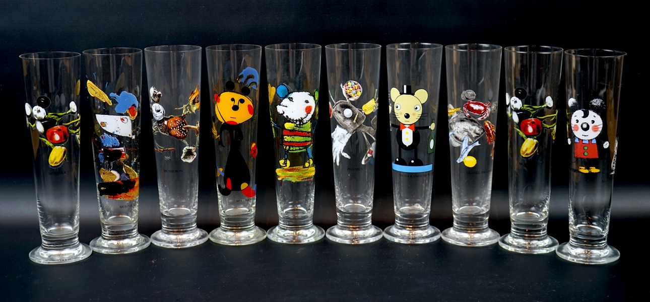 Lasse Åberg, glas, 10 st.