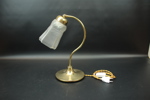 Skrivbordslampa, mässing/glas, 1900-tal.