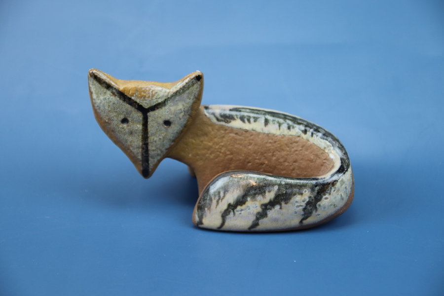 Lisa Larson, figurin, stengods, räv ur serien "Lilla zoo", Gustavsberg.