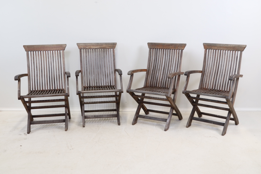 Trädgårdsstolar, 4 st, teak, hopfällbara, Scan Com.