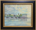 Gustav Pierre, Stockholmsmotiv, olja på duk, signerad.