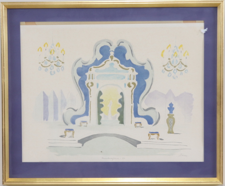 Stellan Mörner, "Rosenkavaljéren", litografi nr 249/350, signerad, daterad -59.