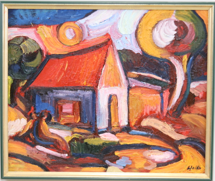 Anders Wollin, "Hemmet", olja på duk, signerad, daterad 2000.