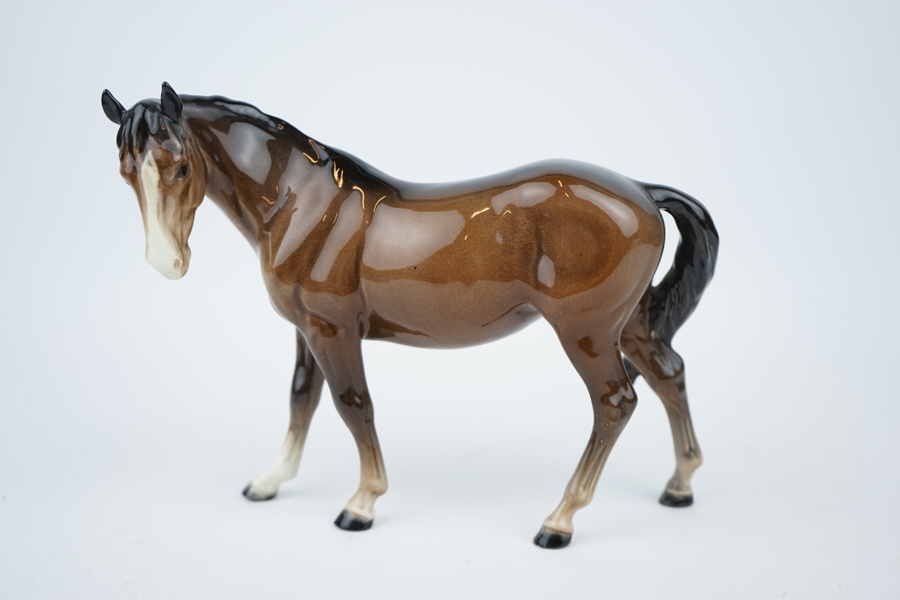 Figurin, häst, porslin, Beswick, England.