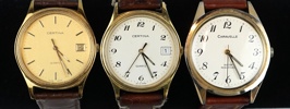 Armbandsur, 3 st, Certina och Caravelle.