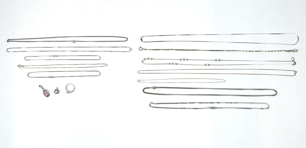 Smycken, ett parti, bl.a silver.