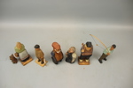 Träfigurer, 7 st, bl.a Linslöjden.