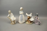 Figuriner, 4 st, porslin, bl. a NAO.