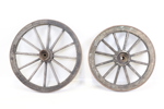 Vagnshjul, 2 st, trä/smide.