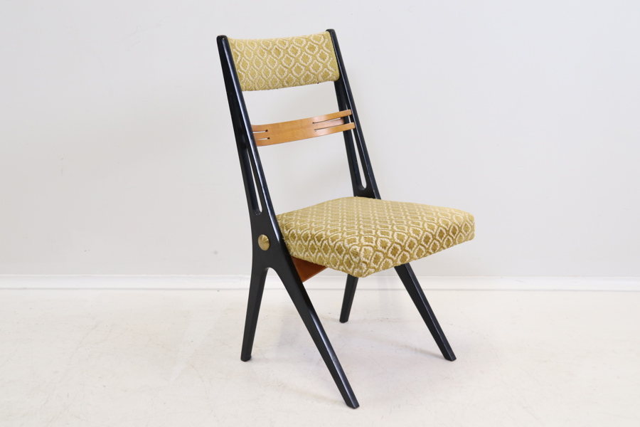 Stol, textil/trä, Bengt Ruda för Nordiska Kompaniet, 1950/60-tal.