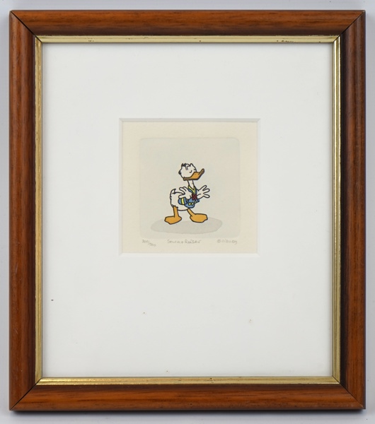 Sowa & Raiser, Kalle Anka, litografi nr 300/500, Disney, signerad.