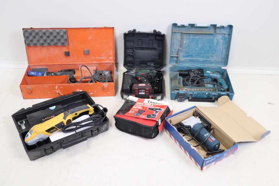 Elverktyg, 6 st, bl.a Bosch och Makita.